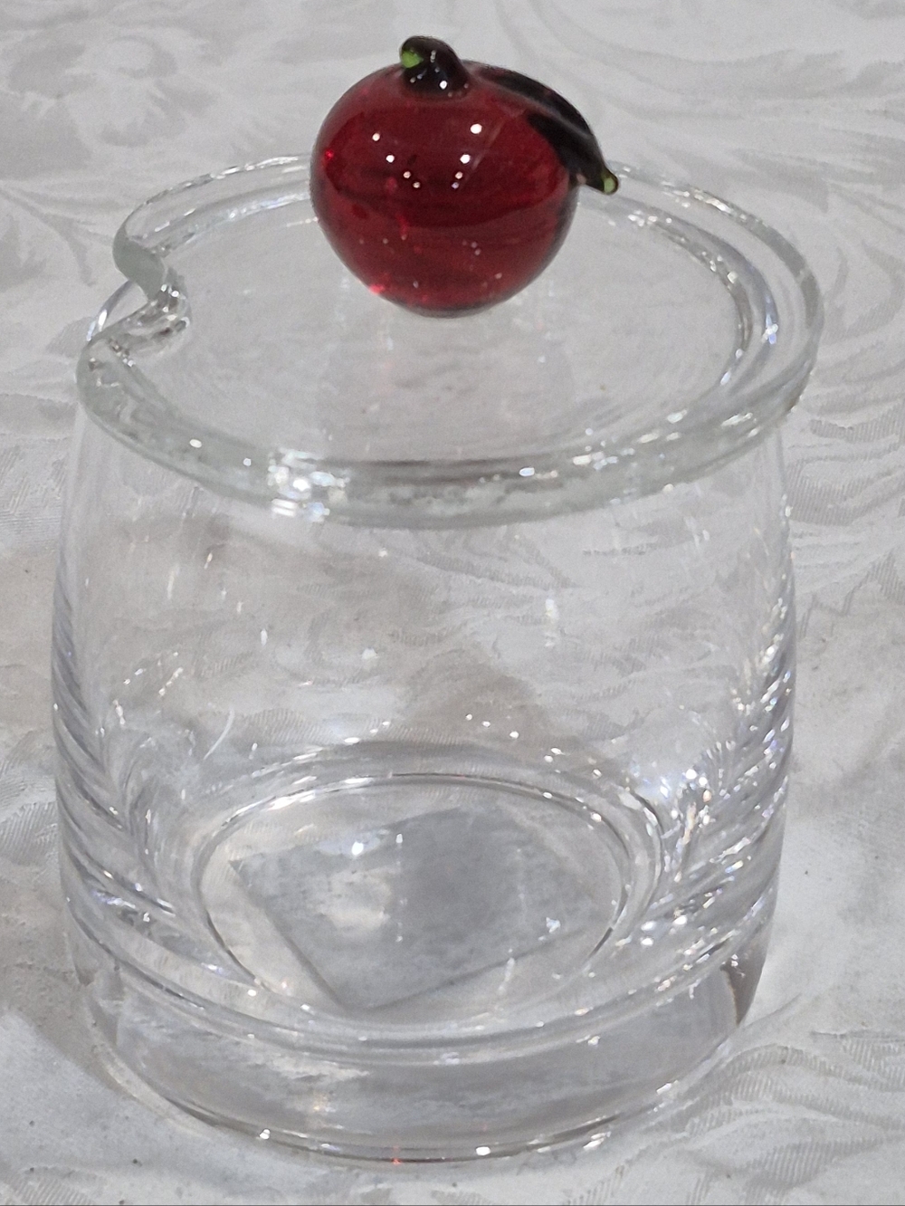 Vintage Art Glass Jam Jar Or Honey Jar